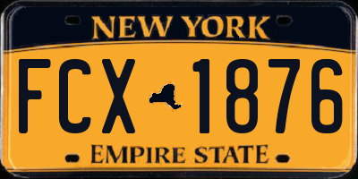 NY license plate FCX1876
