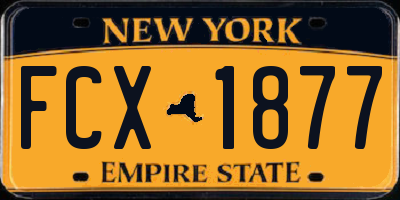 NY license plate FCX1877