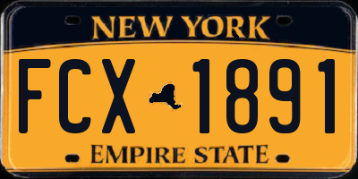 NY license plate FCX1891