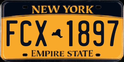 NY license plate FCX1897