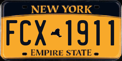 NY license plate FCX1911