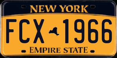 NY license plate FCX1966