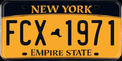 NY license plate FCX1971