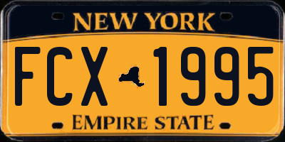 NY license plate FCX1995