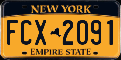 NY license plate FCX2091