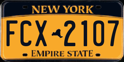 NY license plate FCX2107