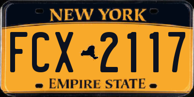 NY license plate FCX2117