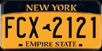 NY license plate FCX2121