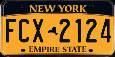 NY license plate FCX2124