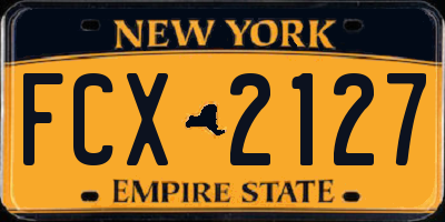 NY license plate FCX2127