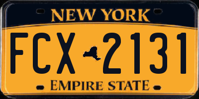 NY license plate FCX2131