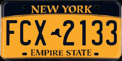 NY license plate FCX2133