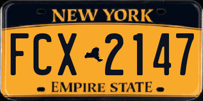 NY license plate FCX2147