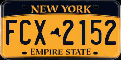 NY license plate FCX2152
