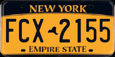 NY license plate FCX2155