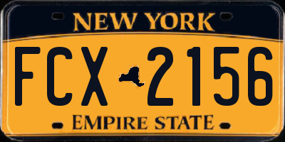 NY license plate FCX2156