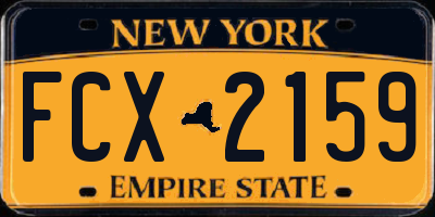 NY license plate FCX2159