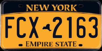 NY license plate FCX2163