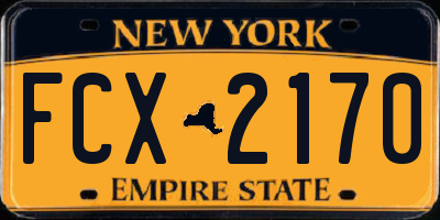 NY license plate FCX2170