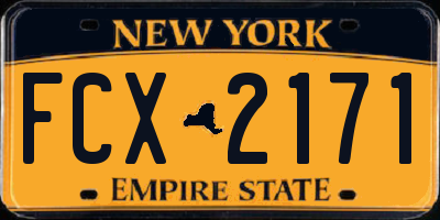NY license plate FCX2171