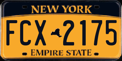 NY license plate FCX2175
