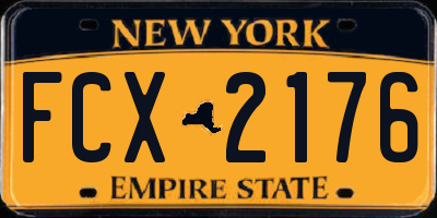 NY license plate FCX2176