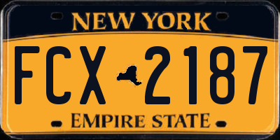 NY license plate FCX2187