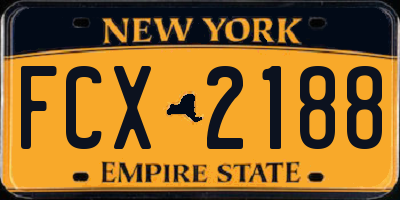 NY license plate FCX2188