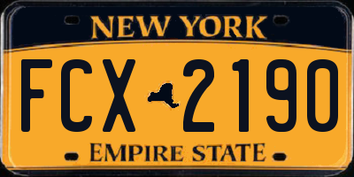 NY license plate FCX2190