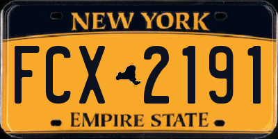 NY license plate FCX2191