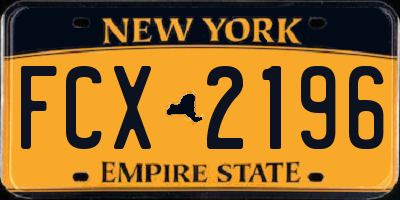 NY license plate FCX2196
