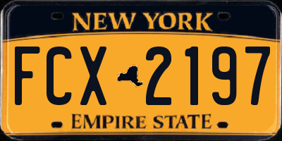 NY license plate FCX2197