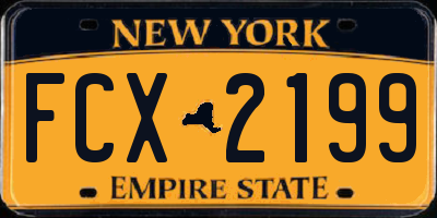 NY license plate FCX2199
