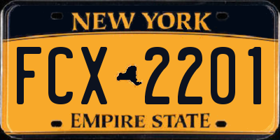 NY license plate FCX2201