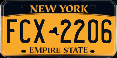 NY license plate FCX2206