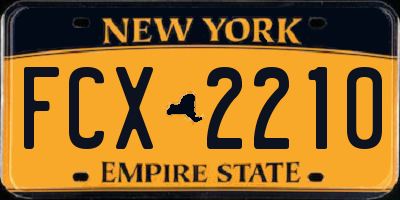 NY license plate FCX2210
