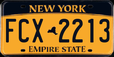 NY license plate FCX2213