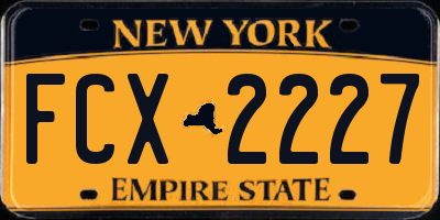 NY license plate FCX2227