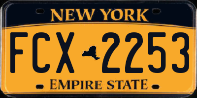 NY license plate FCX2253