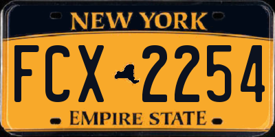 NY license plate FCX2254