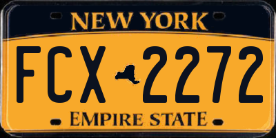 NY license plate FCX2272
