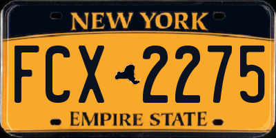 NY license plate FCX2275