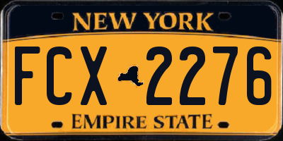 NY license plate FCX2276