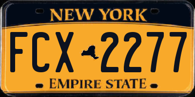 NY license plate FCX2277