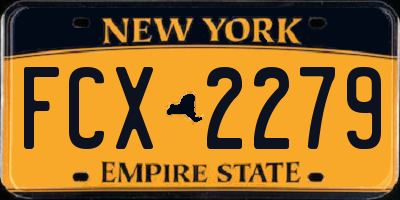 NY license plate FCX2279