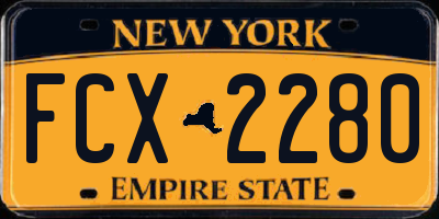 NY license plate FCX2280