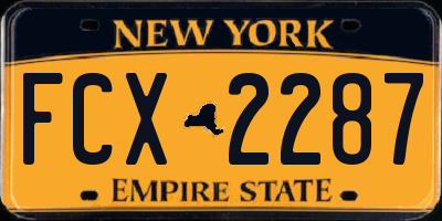 NY license plate FCX2287