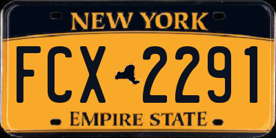 NY license plate FCX2291