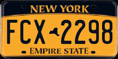 NY license plate FCX2298