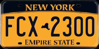 NY license plate FCX2300